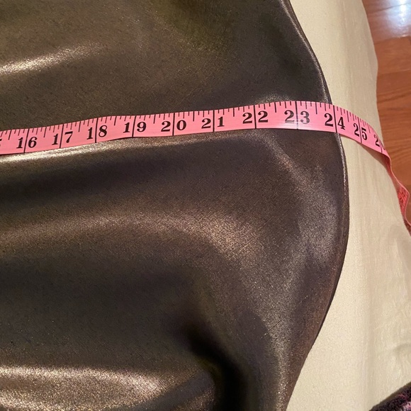 NEW Floor Length Dress Bronze Satin Gold Lace Size 11/12 - Picture 10 of 11